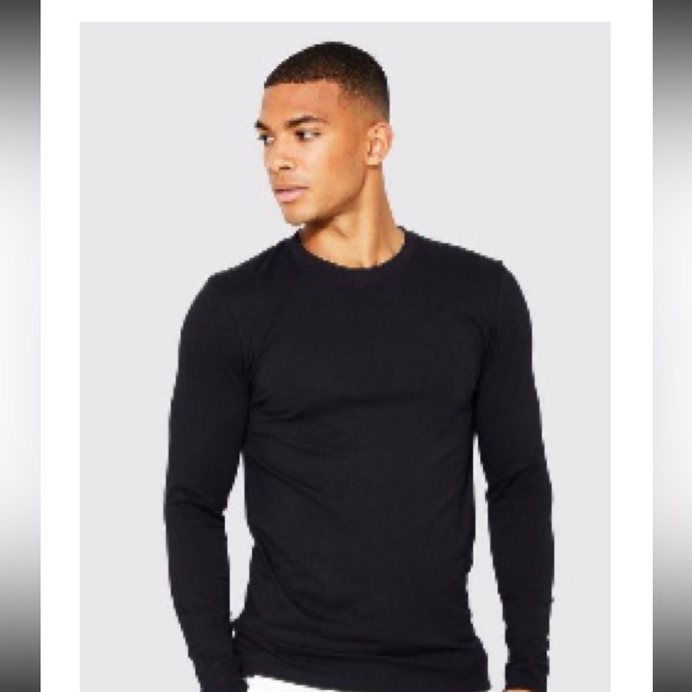 SlimFit long sleeve black and whitee